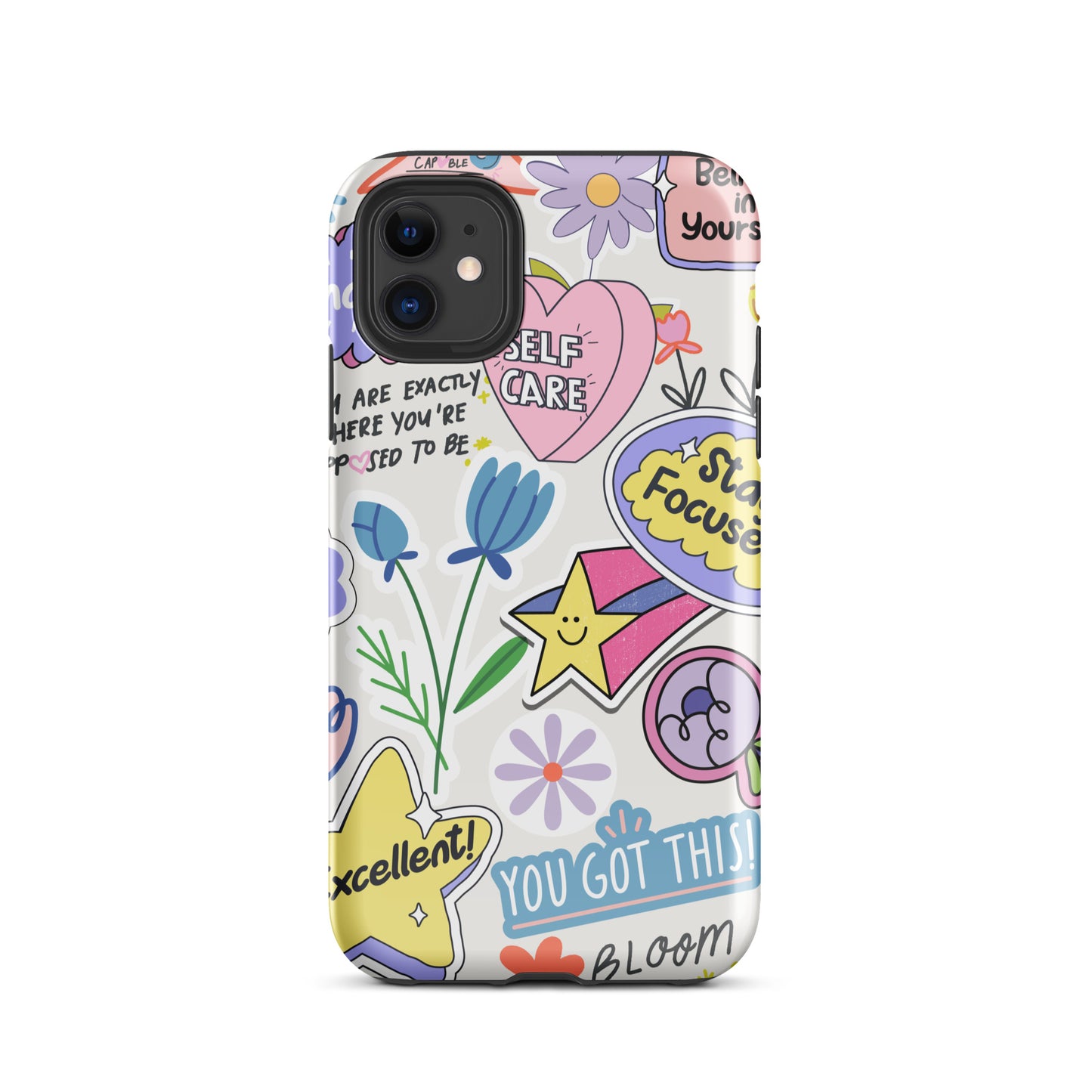 Tough Case for iPhone® – Positive Vibes Doodle