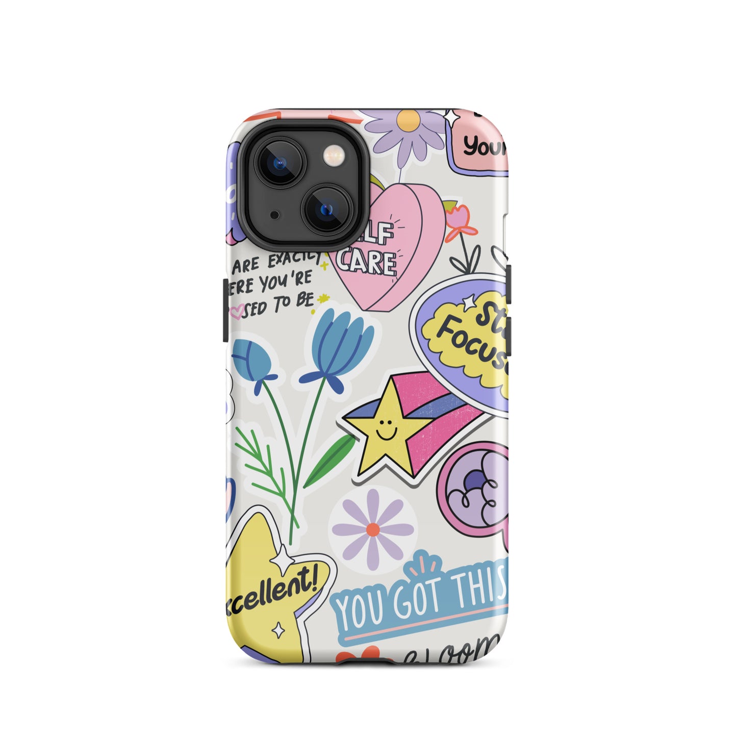 Tough Case for iPhone® – Positive Vibes Doodle