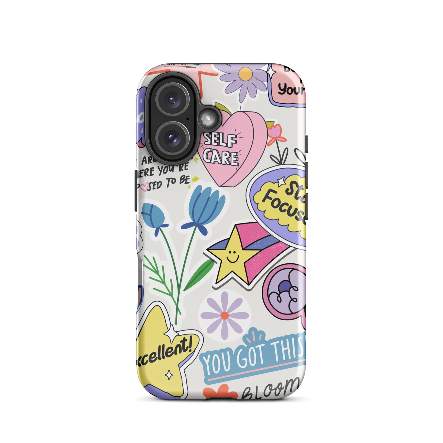 Tough Case for iPhone® – Positive Vibes Doodle