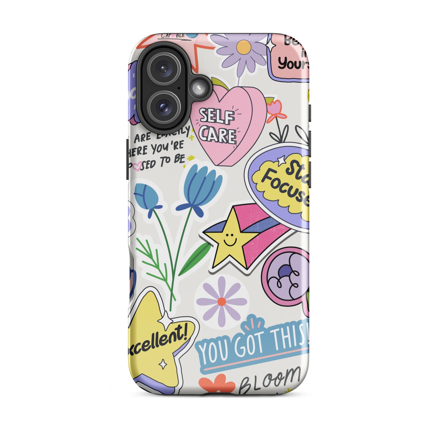 Tough Case for iPhone® – Positive Vibes Doodle